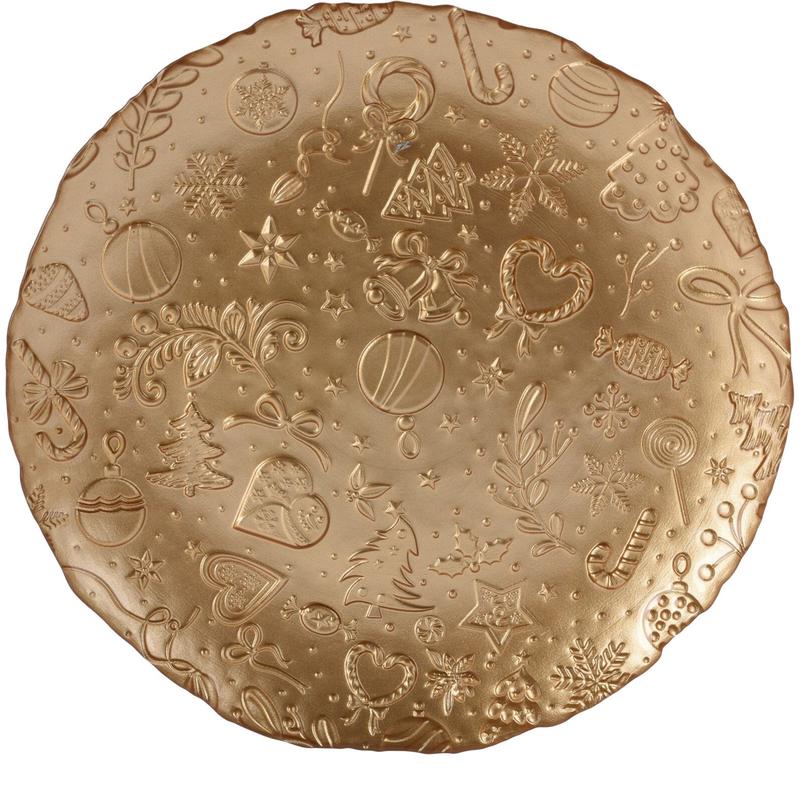 Gold Glass Plate 32cm - Default Title