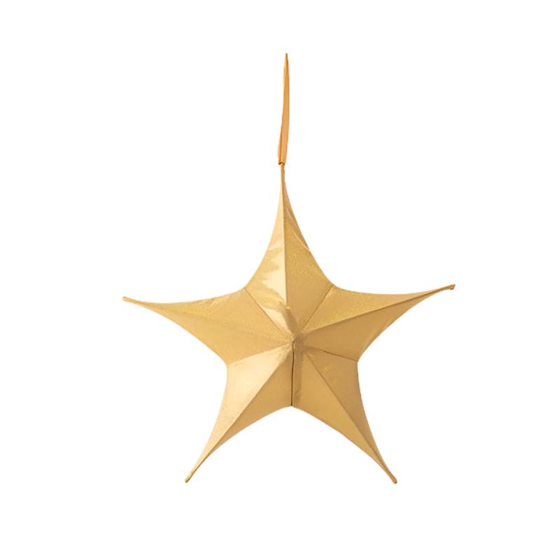 GOLD IRIDESCENT FABRIC STAR 40cm - Default Title