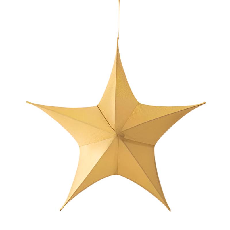 GOLD IRIDESCENT FABRIC STAR 65cm - Default Title