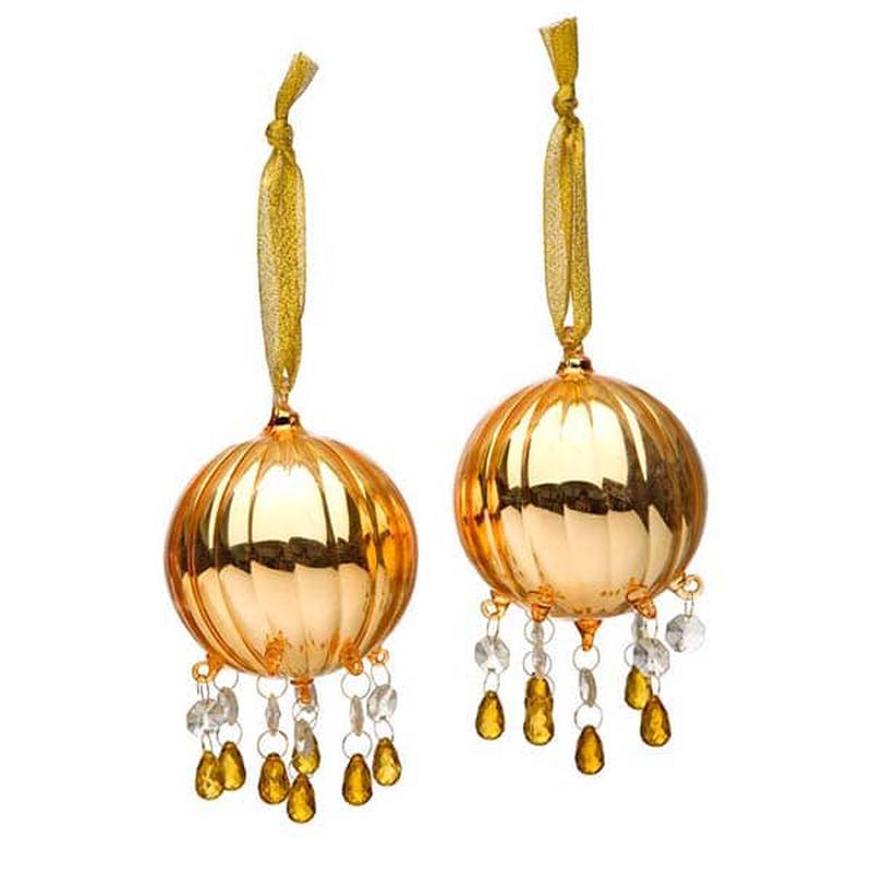 Golden Glass Ball S/2 8cm - Default Title
