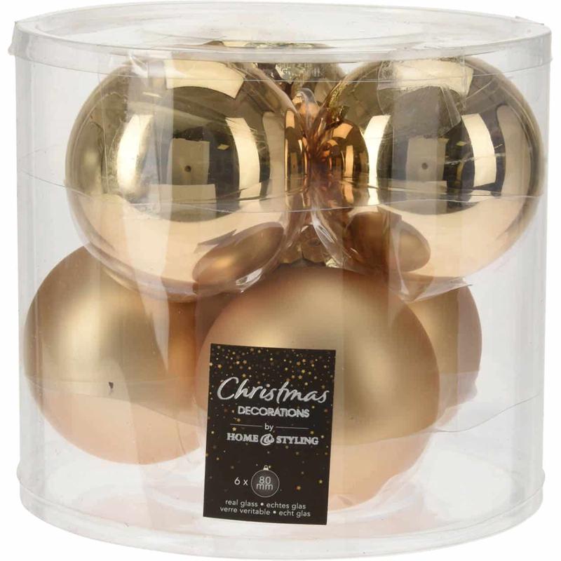 Golden Glass Ball S/6 8cm - Default Title
