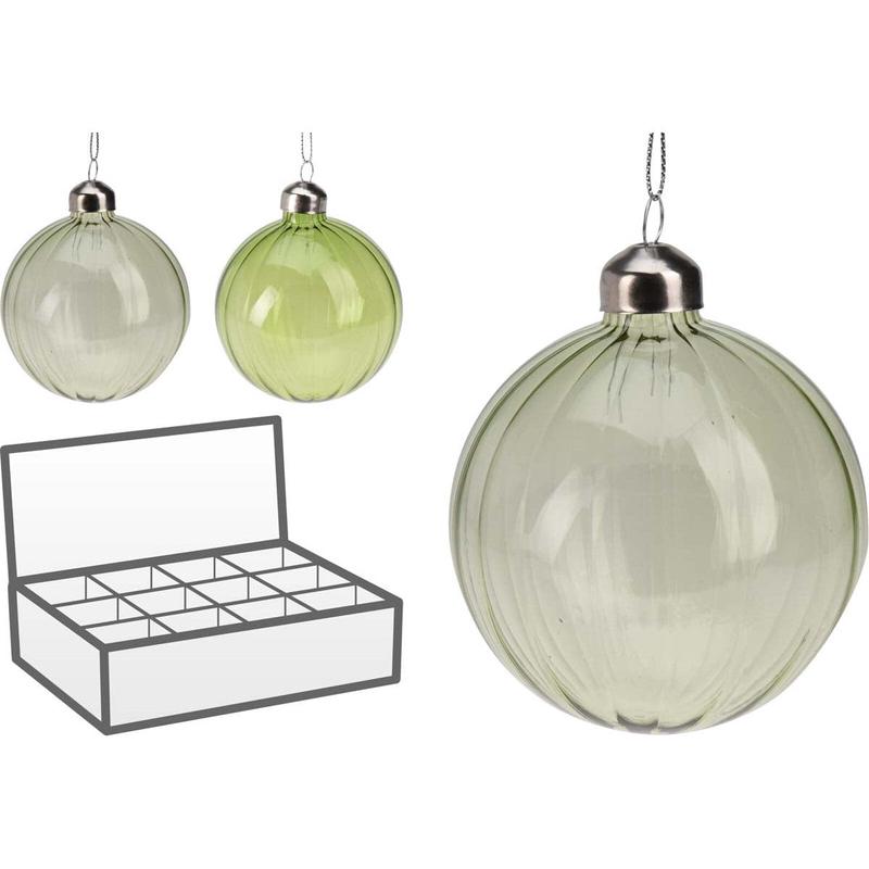 Green Glass Ball 10cm 2 Pieces - Default Title