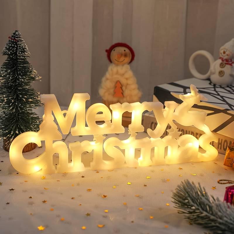 LED Sign 'Merry Christmas' Plastic White 28x3x11