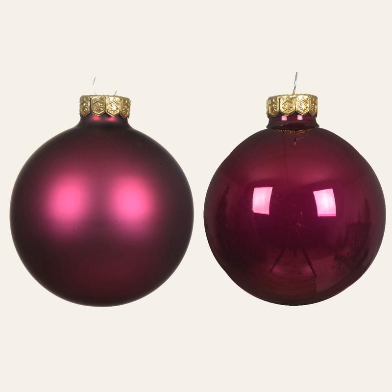 Magenta Glass Balls 10cm Set of 6 Pieces - Default Title
