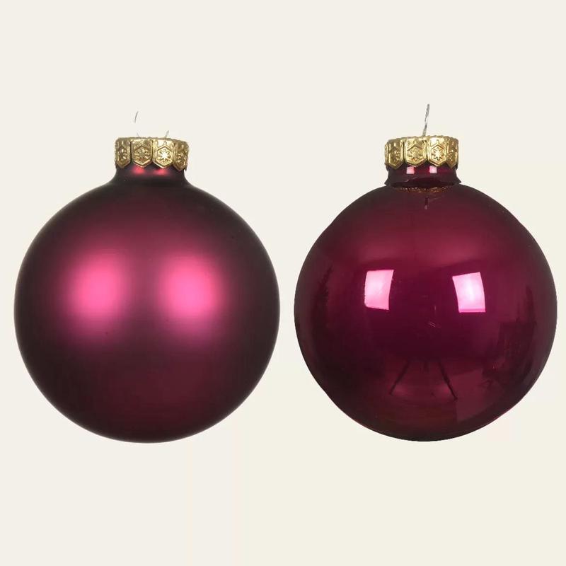 Magenta Glass Balls 6cm Set of 12 Pieces - Default Title