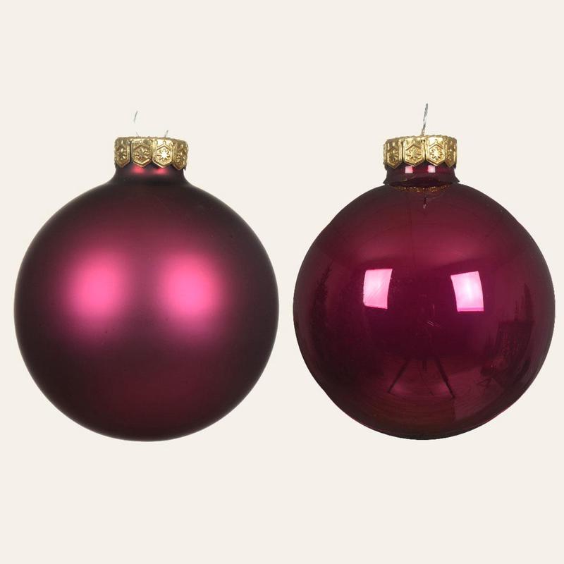 Magenta Glass Balls 8cm Set of 8 Pieces - Default Title