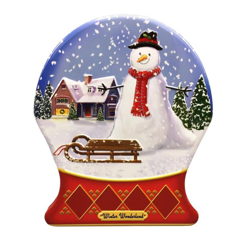 Metal Box Ball with Snowman 16x19cm - Default Title