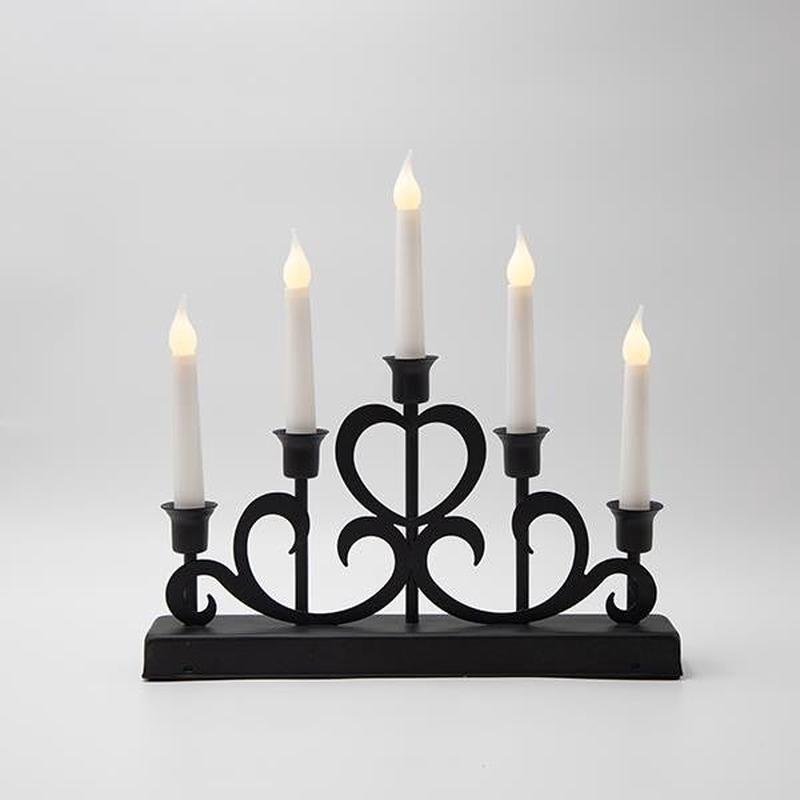 METAL CANDLEHOLDER BLACK BATTERY TIMER 32x5.5x30.5 - Default Title