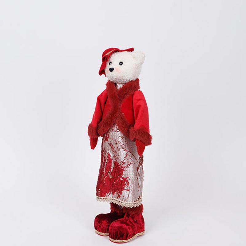 MRS. BEAR WITH MARBLE CLOTHES AND HAT 16x13x43