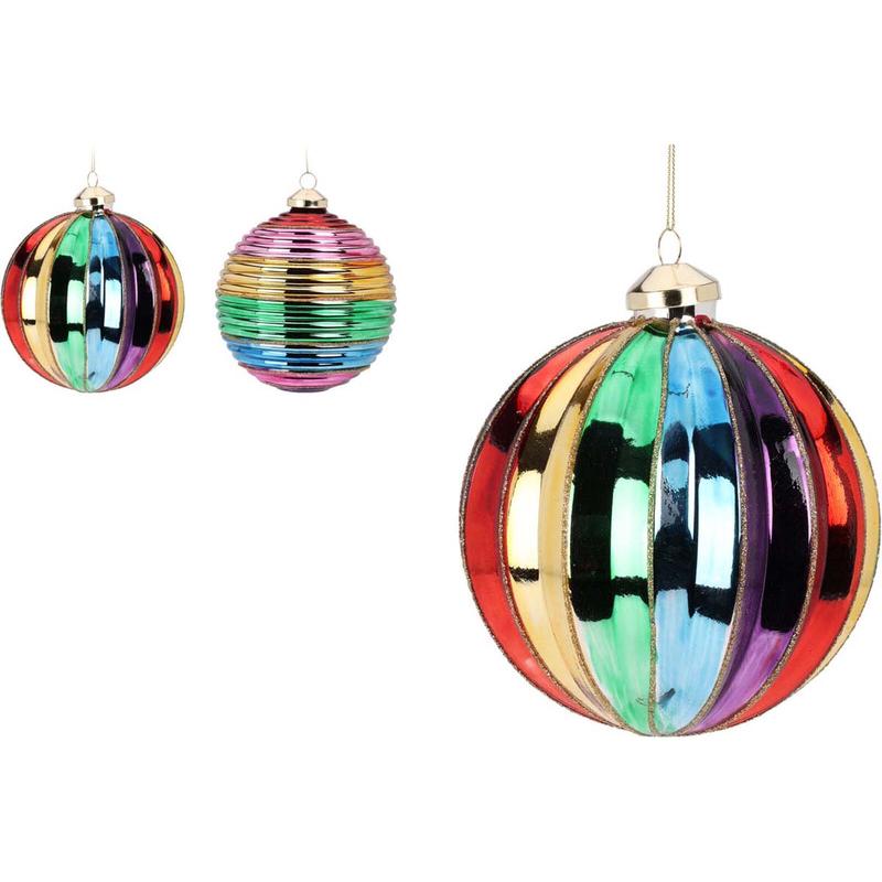 Multi Glass Ball 12cm 2 Pieces