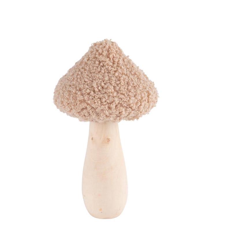 Mushroom Wooden Boucle Beige 8x8x14 - Default Title