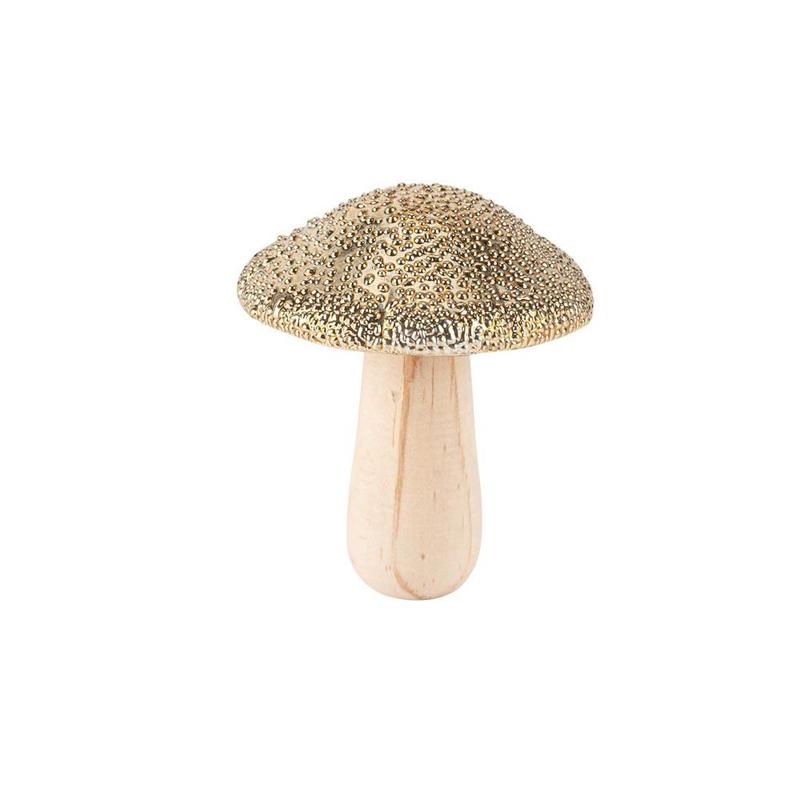 Mushroom Wooden Embossed Gold 6x6x8 - Default Title