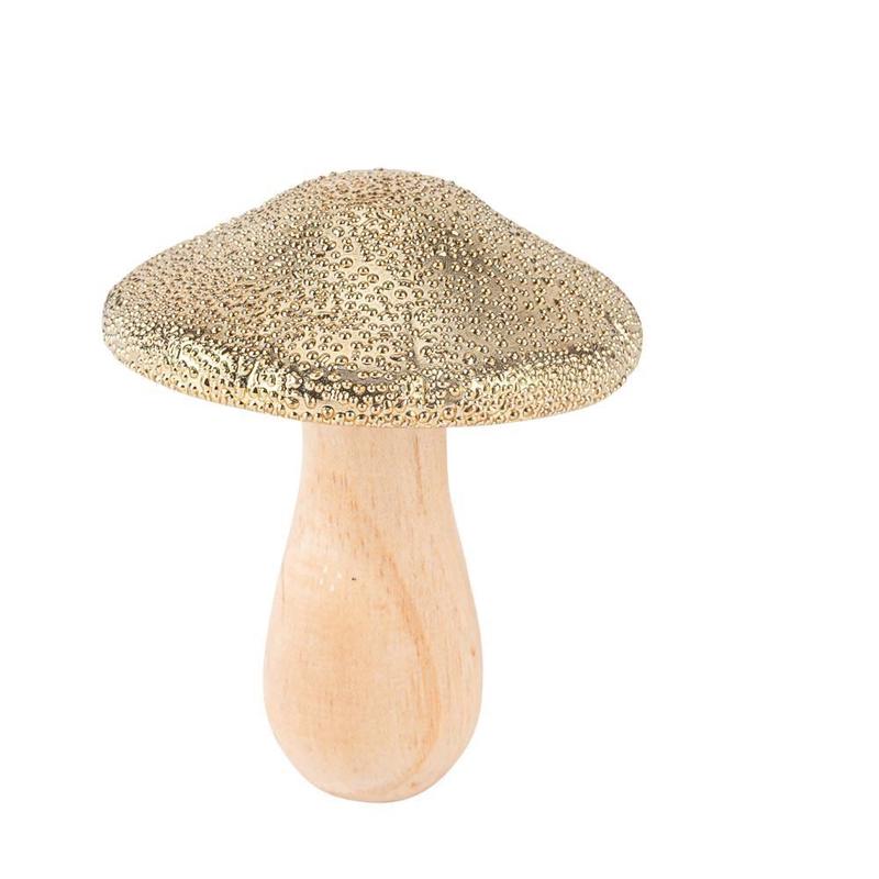 Mushroom Wooden Embossed Gold 9x9x11 - Default Title