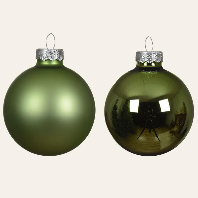 Olive Glass Balls 8cm Set of 8 Pieces - Default Title