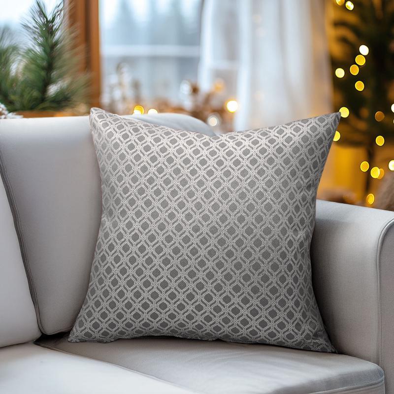 Oriental Jacquard Pillowcase Grey-Silver 45x45cm - Default Title