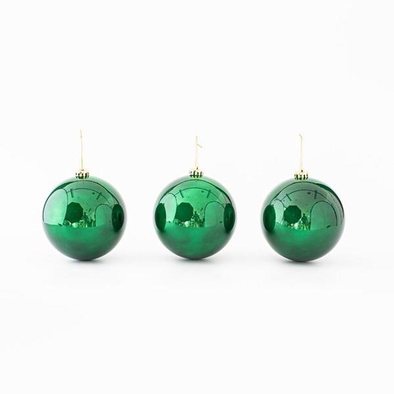 PLASTIC BALL GREEN GLOSSY SET OF 3 PCS 15cm - Default Title