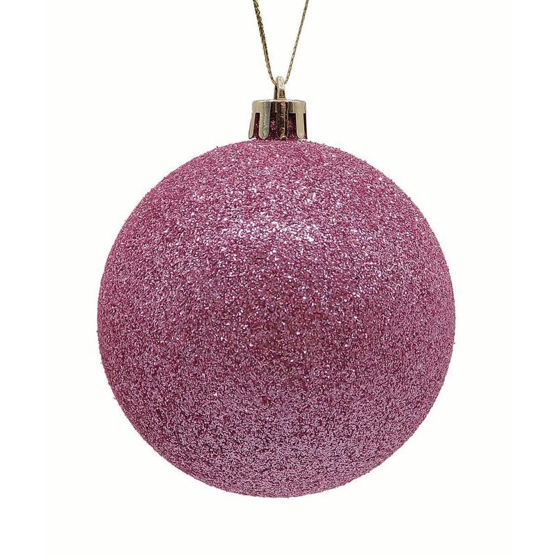 Plastic Ball Pink with Glitter S/12 6cm - Default Title