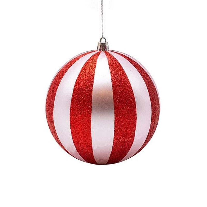 PLASTIC BALL PINK WITH RED GLITTER SET OF 2 PCS 12cm - Default Title