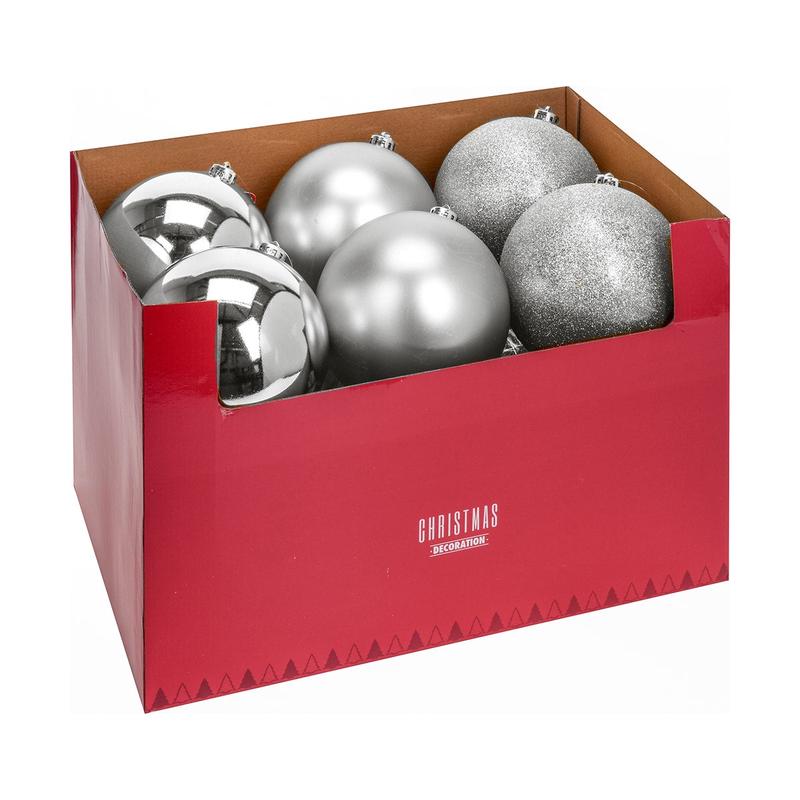 Plastic Ball Silver 3 Shapes 15cm - Default Title