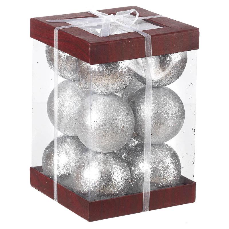 Plastic Ball Silver S/12 8cm - Default Title