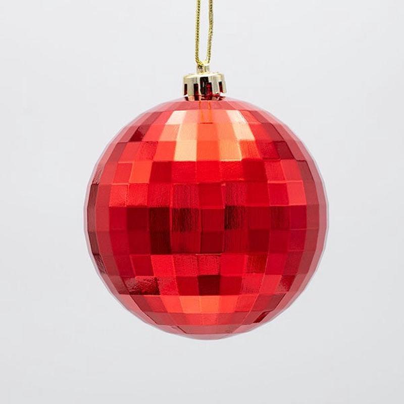 PLASTIC DISCO BALL RED SET OF 2 PCS 20cm - Default Title