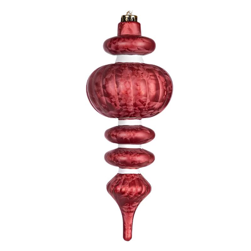 PLASTIC ORNAMENT WHITE RED 12x12x31 - Default Title