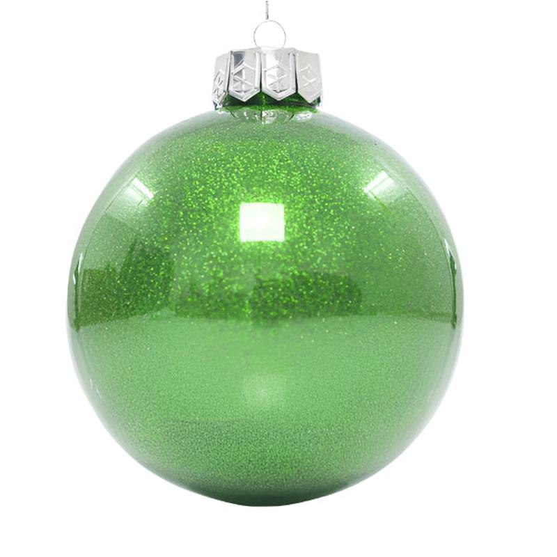 PLASTIC PET BALL GREEN GLOSSY WITH GLITTER SET OF 2 PCS 15cm - Default Title