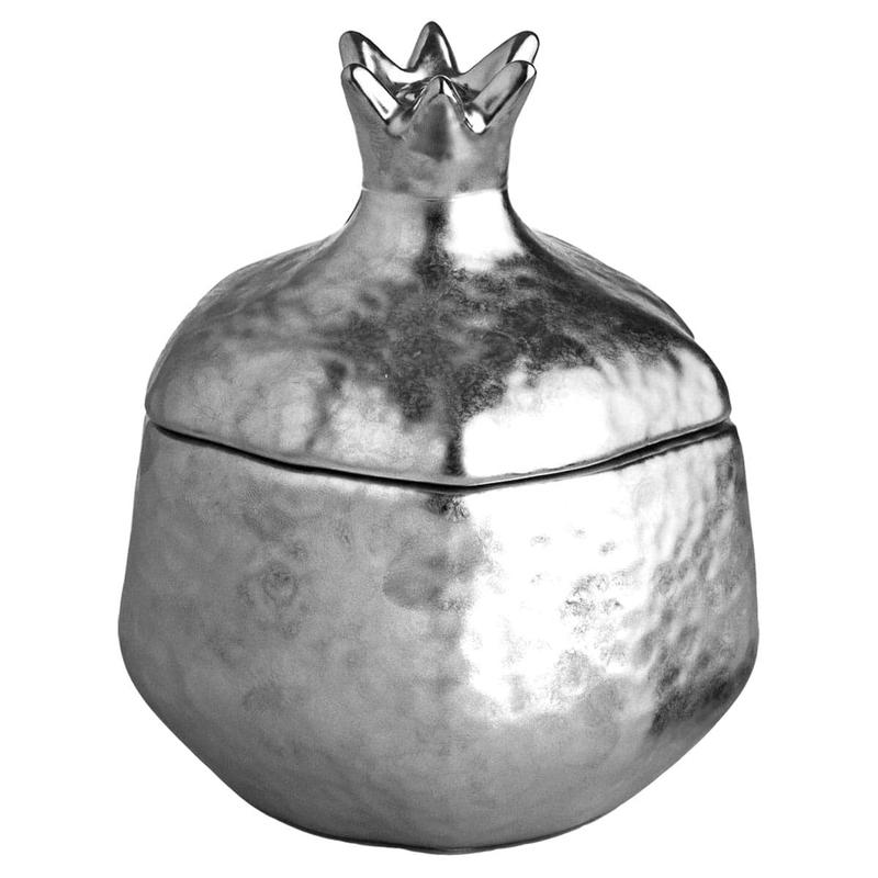 Pomegranate Ceramic Openable Silver 16x11cm - Default Title