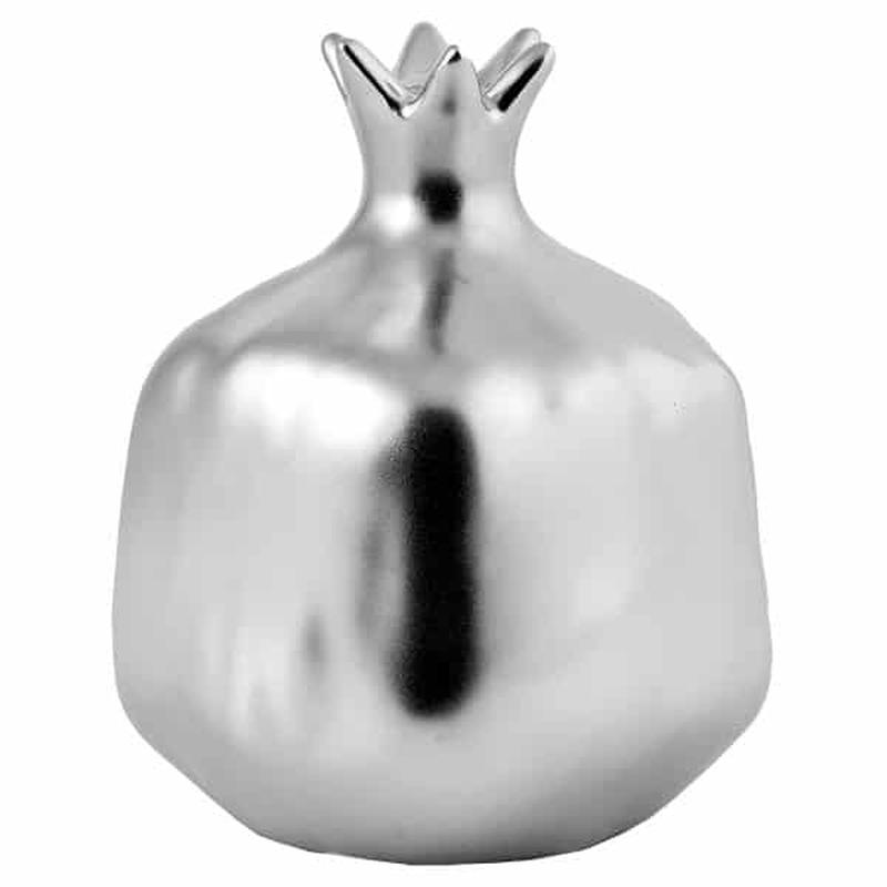 Pomegranate Ceramic Silver Ornament 12x16cm - Default Title