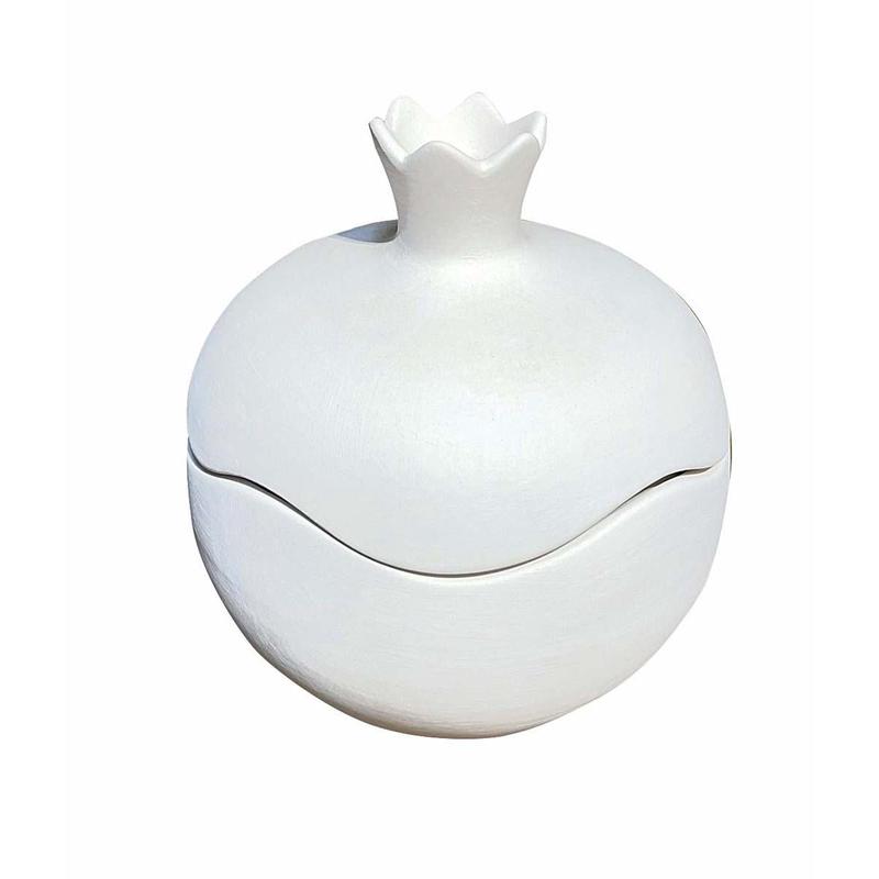 Pomegranate Open Ceramic White Matte 13cm - Default Title