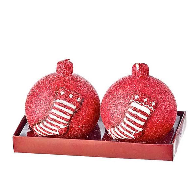 Red Ball Candle 8cm S/2 - Default Title