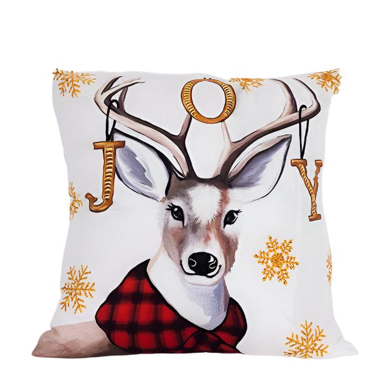 RED CUSHION WITH REINDEER 45x3x45 - Default Title