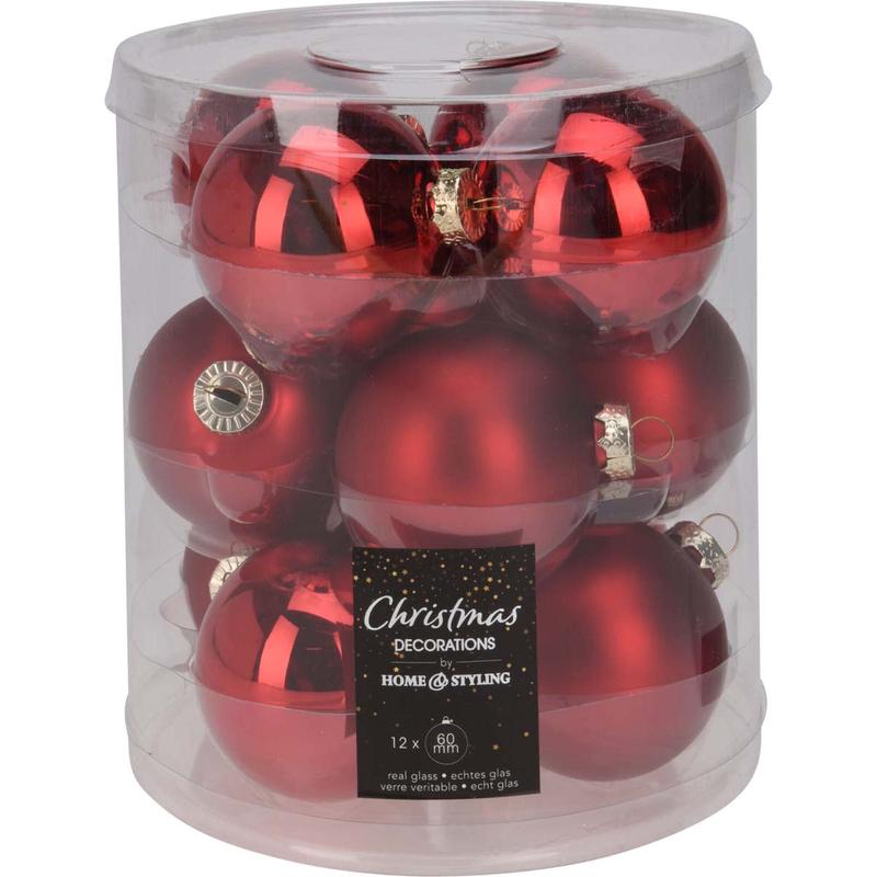 Red Glass Ball 6cm S/12