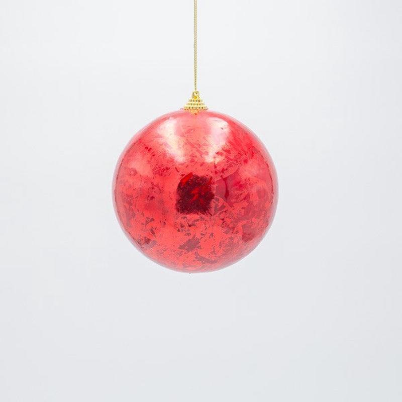 RED METALLIC BALL SET OF 2 PCS 12cm - Default Title