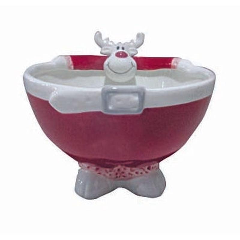 Red Reindeer Bowl 17x17x13.5 - Default Title