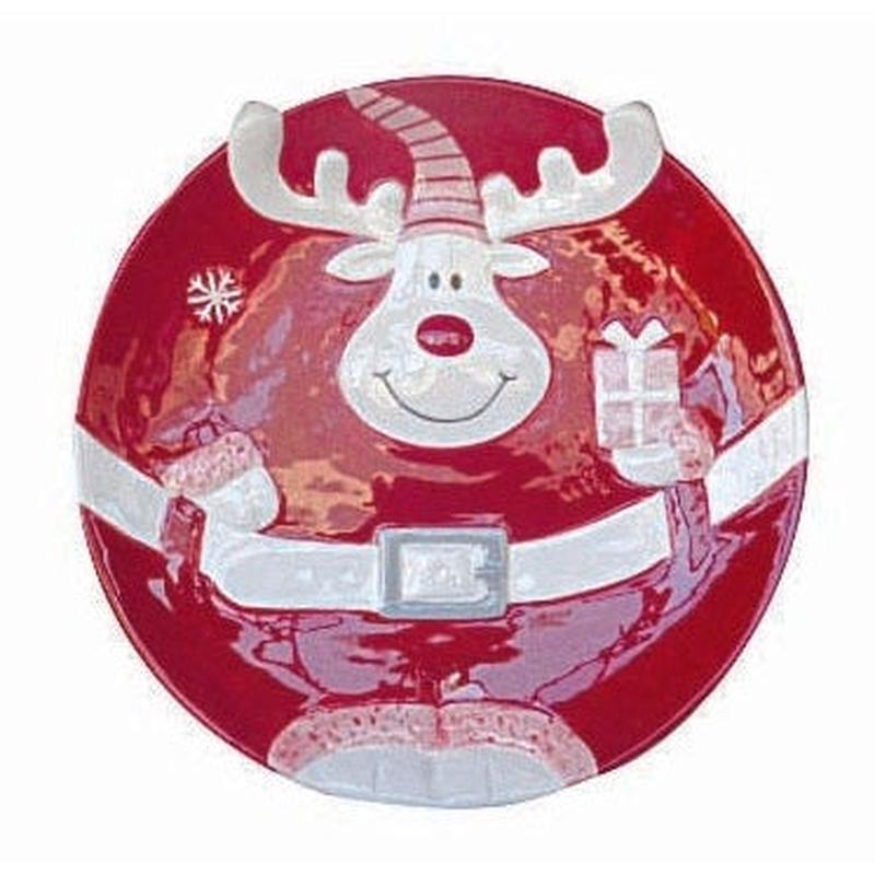 Red Reindeer Plate 26cm - Default Title