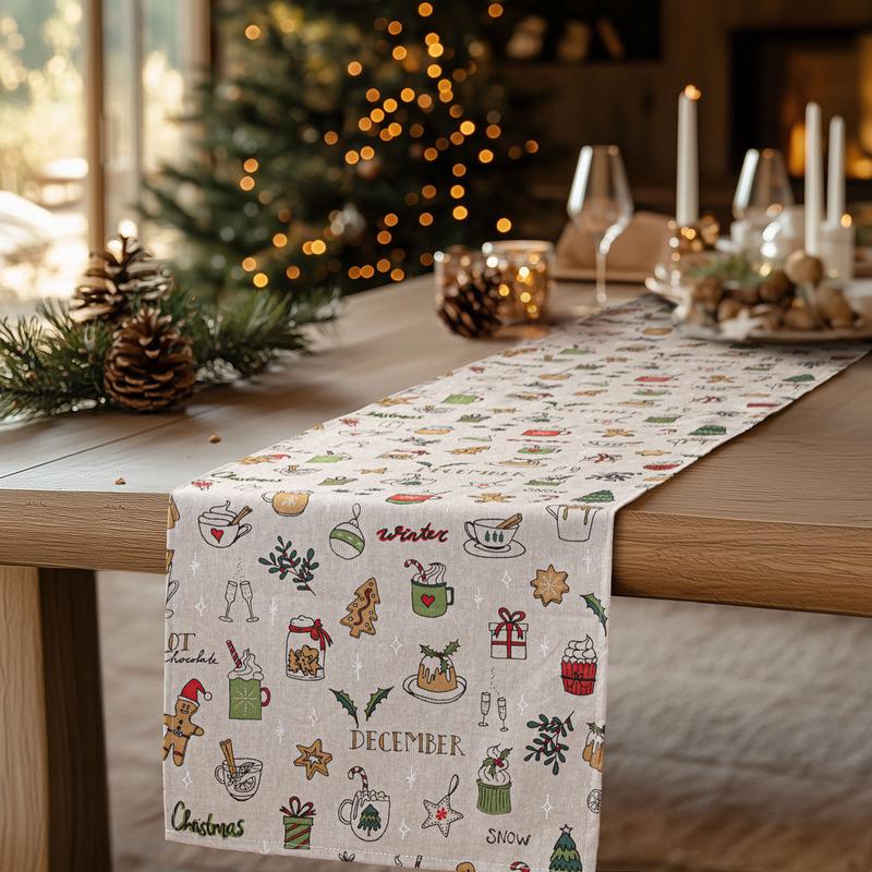 Runner Green Christmas Designs 32x150cm - Default Title