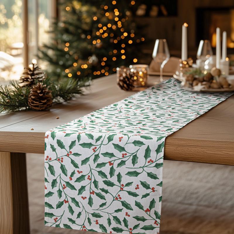 Runner Holly Branch Xmas 32x250cm - Default Title