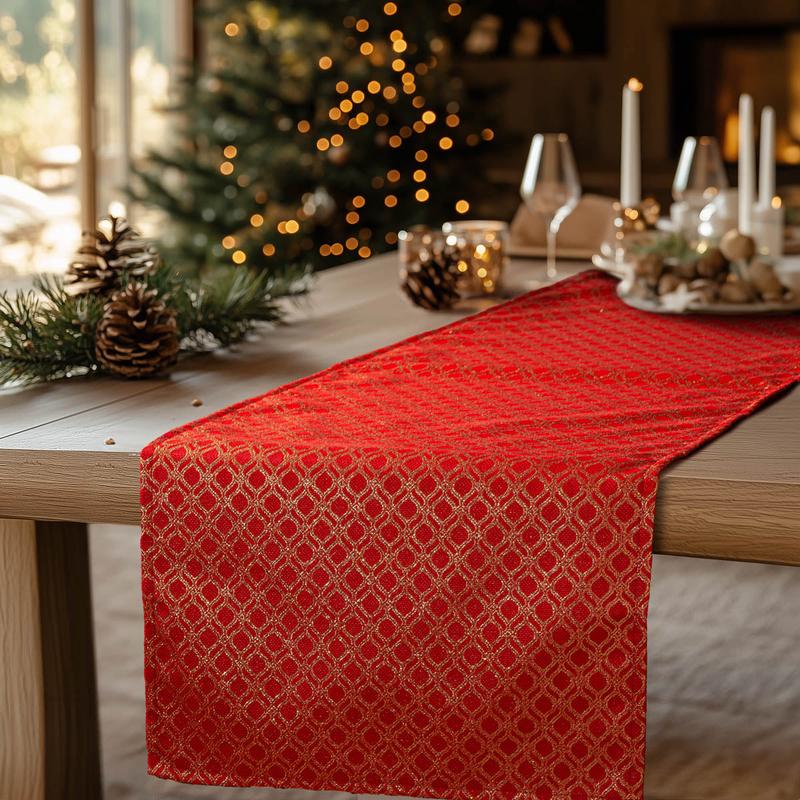 Runner Jacquard Oriental Red-Gold 40x150cm - Default Title