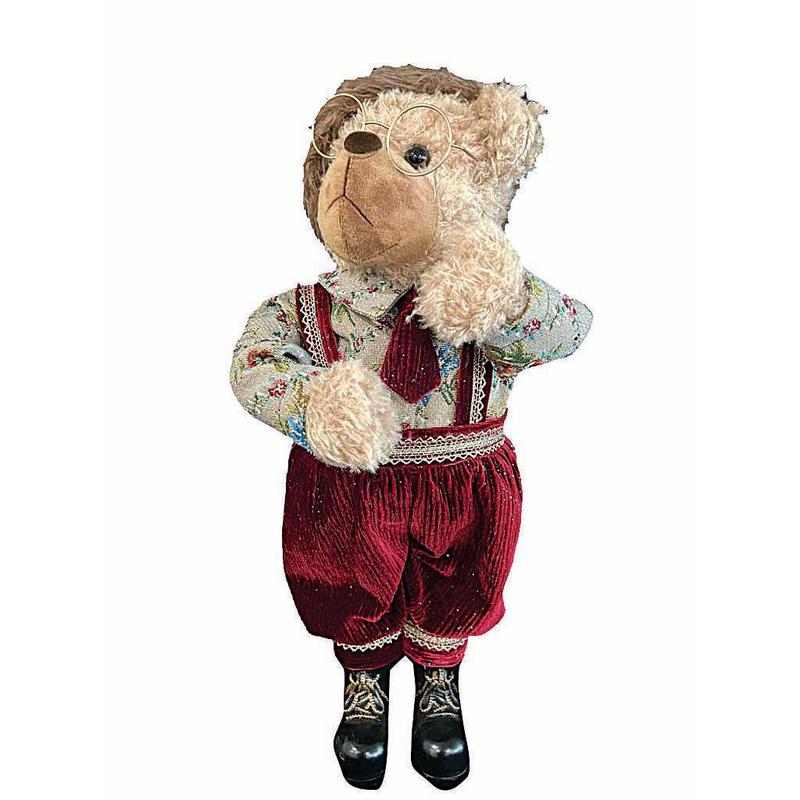 Teddy Bear Beige-Bordeaux 55cm - Default Title
