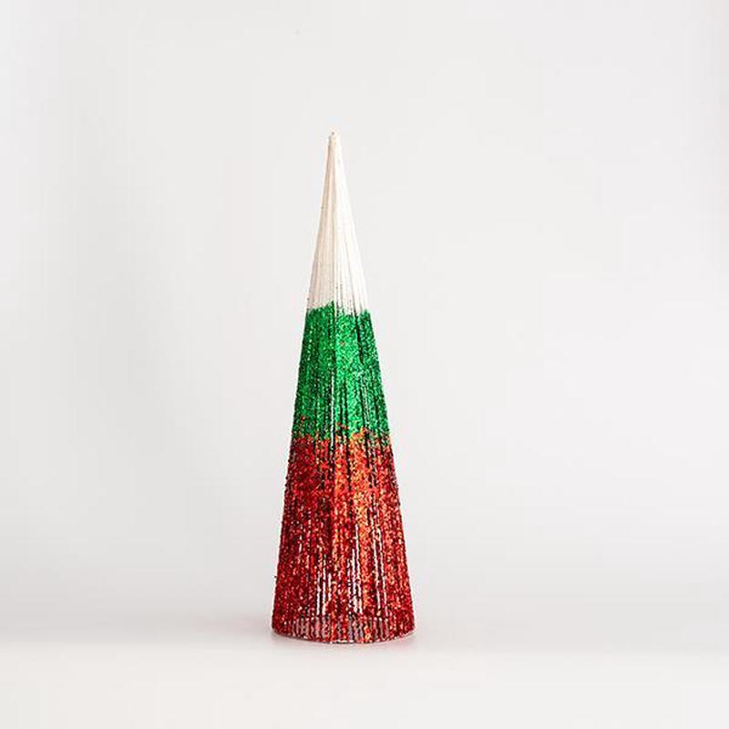 TREE CONE WHITE-GREEN-RED 14x14x50 - Default Title