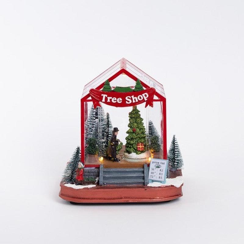 TREE STORE WITH LIGHT AND BATTERY MOVEMENT 16.5x14.5x17.5 - Default Title