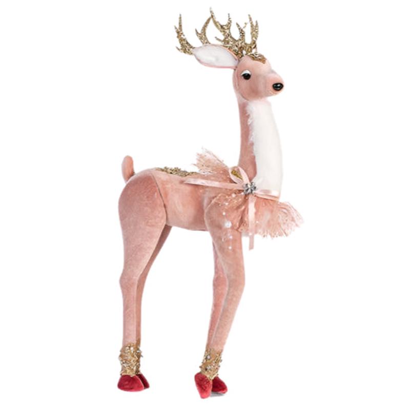 VELVET DEER PINK WITH GOLD GLITTER 19x8x45 - Default Title