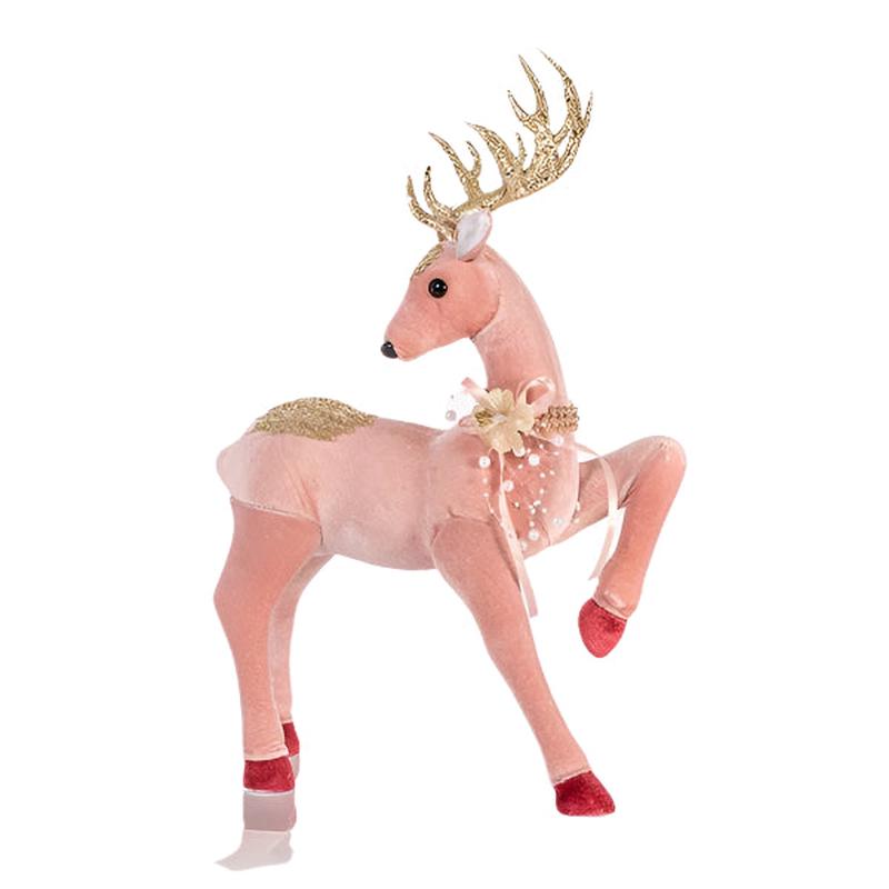 VELVET DEER PINK WITH GOLD GLITTER 33x15x47 - Default Title
