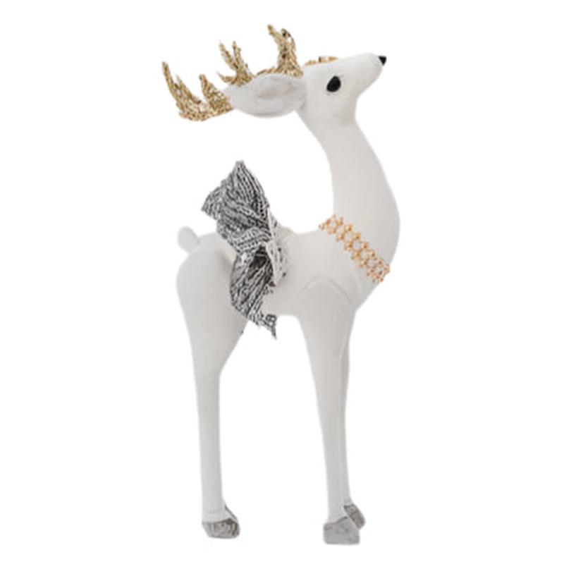 VELVET DEER WHITE WITH GOLD GLITTER 13x5x29 - Default Title