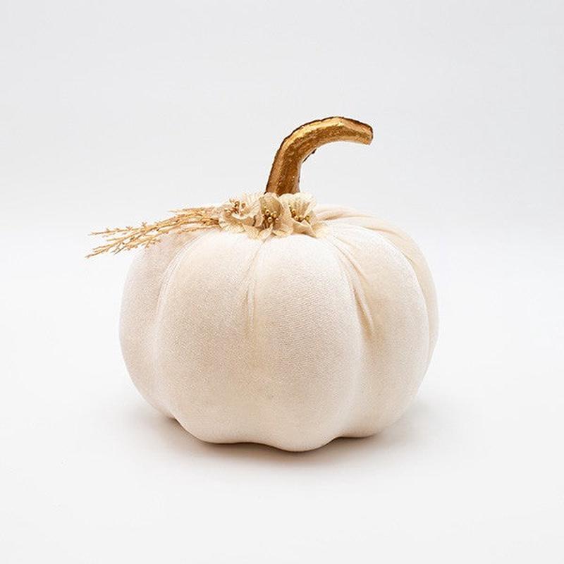 VELVET PUMPKIN WHITE WITH FLOWERS 16x20cm - Default Title