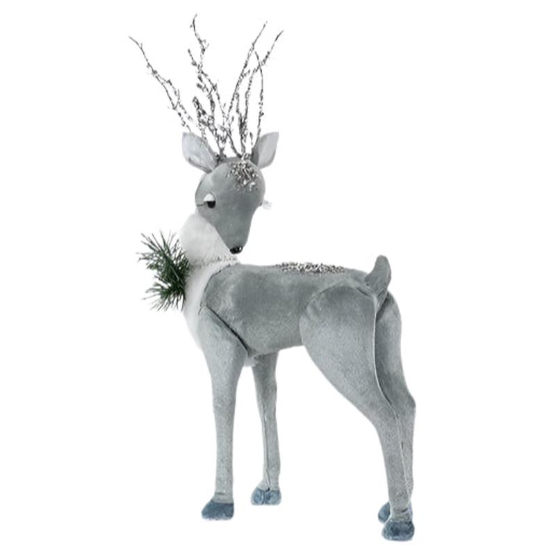 VELVET REINDEER GREY WITH GLITTER 19x8x39 - Default Title