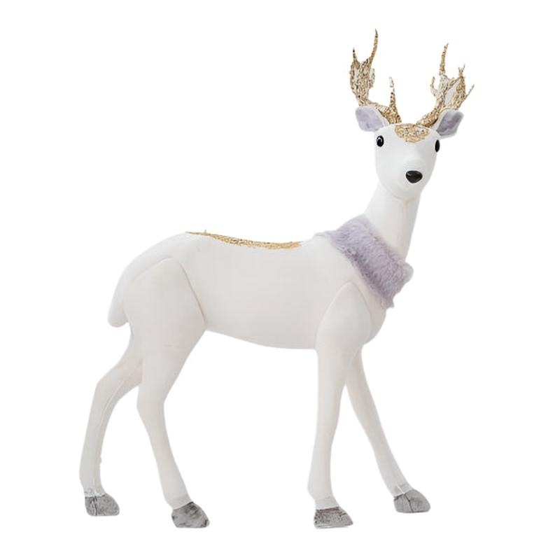 VELVET REINDEER WHITE WITH GOLD GLITTER 37x14x52 - Default Title