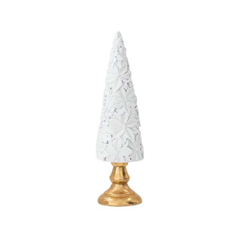 WHITE VELVET TREE WITH GOLDEN BASE 12x12x40 - Default Title