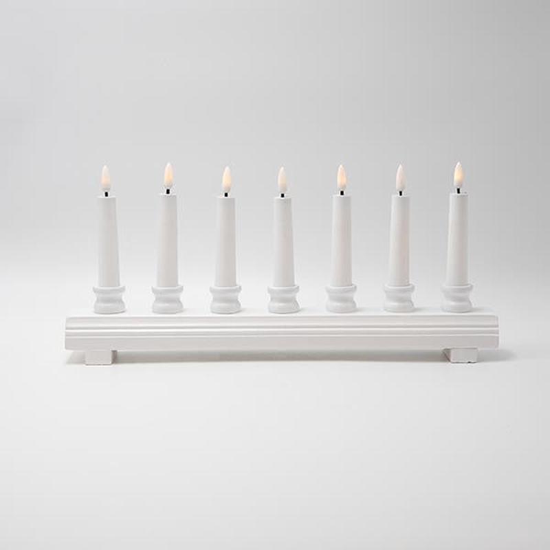 WOODEN CANDLEHOLDER ARCH WHITE BATTERY TIMER 39x5.5x18 - Default Title
